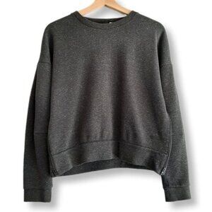 ADIDAS \ Pullover Sweatshirt Grey w/ Side Zippers Sz M